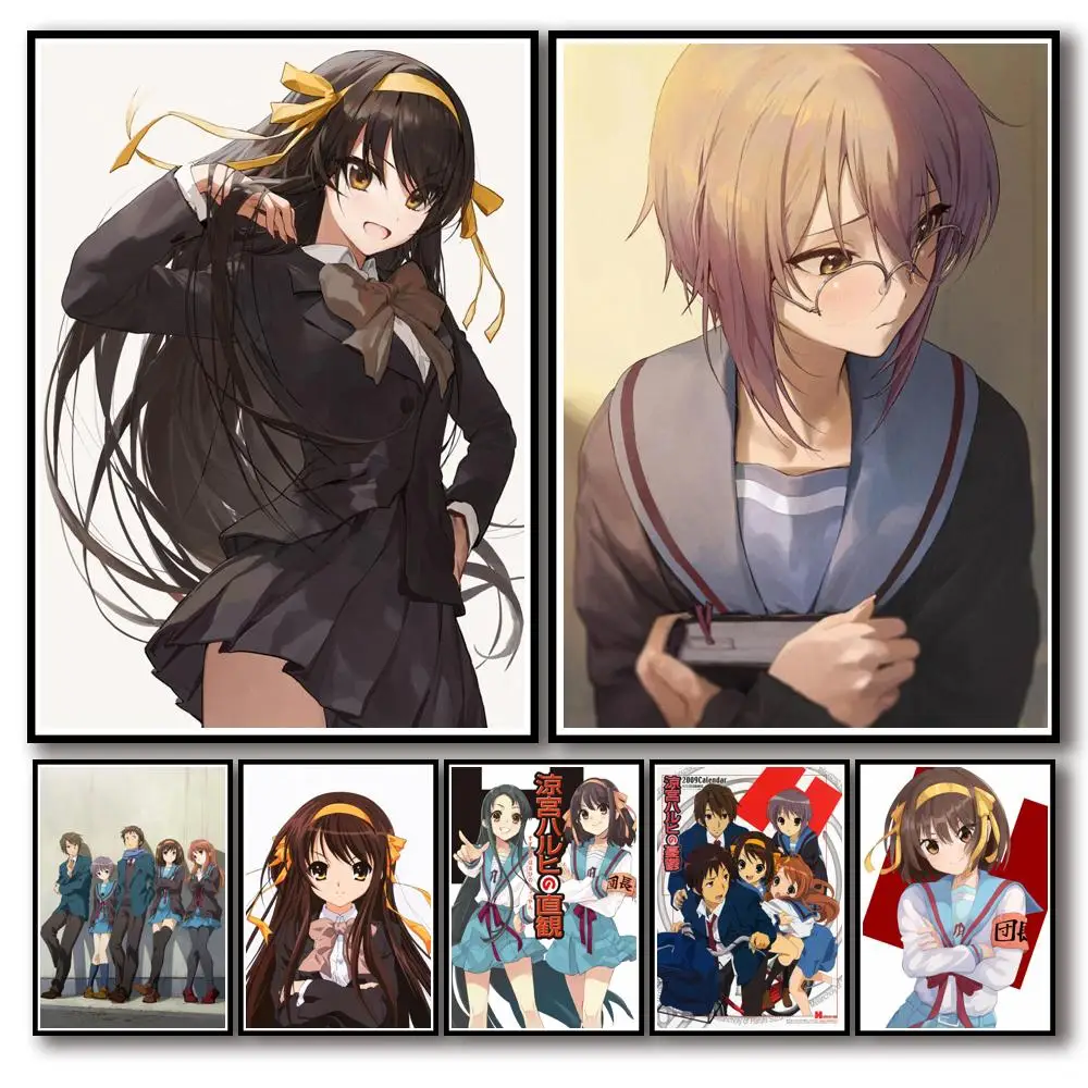 

Современная Настенная картина из скандинавского аниме «Исчезновение Харухи джузумии», винтажные постеры и принты на холсте, картины, домаш...