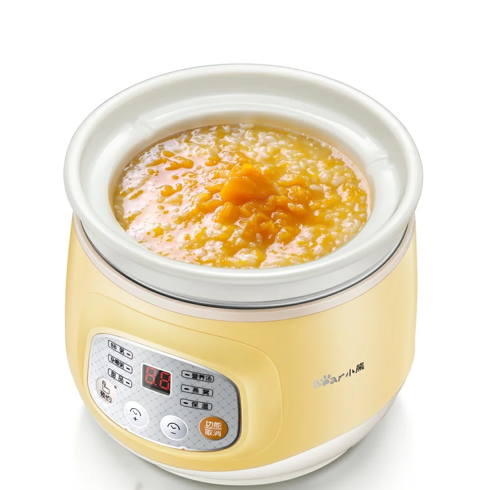 Mini Elétrica Stewing Pot Cerâmica Interior Multi Fogão Doméstico Elétrico Lento Stewer 220v 1l