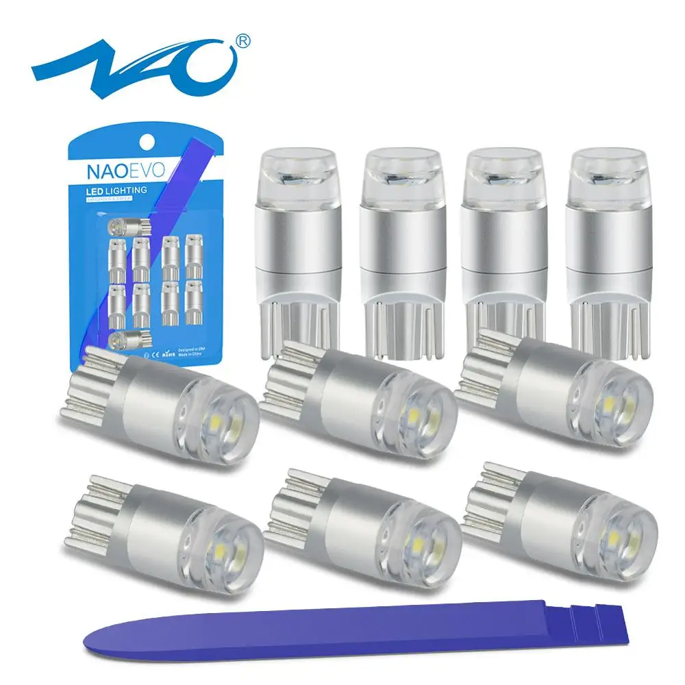 Светодиодный фонарь NAO W5W 10x T10 лампа 5W5 для салона автомобиля ДХО 3030 SMD 194 168 чтения 12