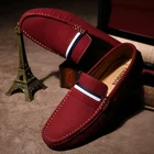 Бычья замша кожаная Рабочая обувь Роскошная Брендовая обувь для вождения Модные мужские Пенни Лоферы для лодок