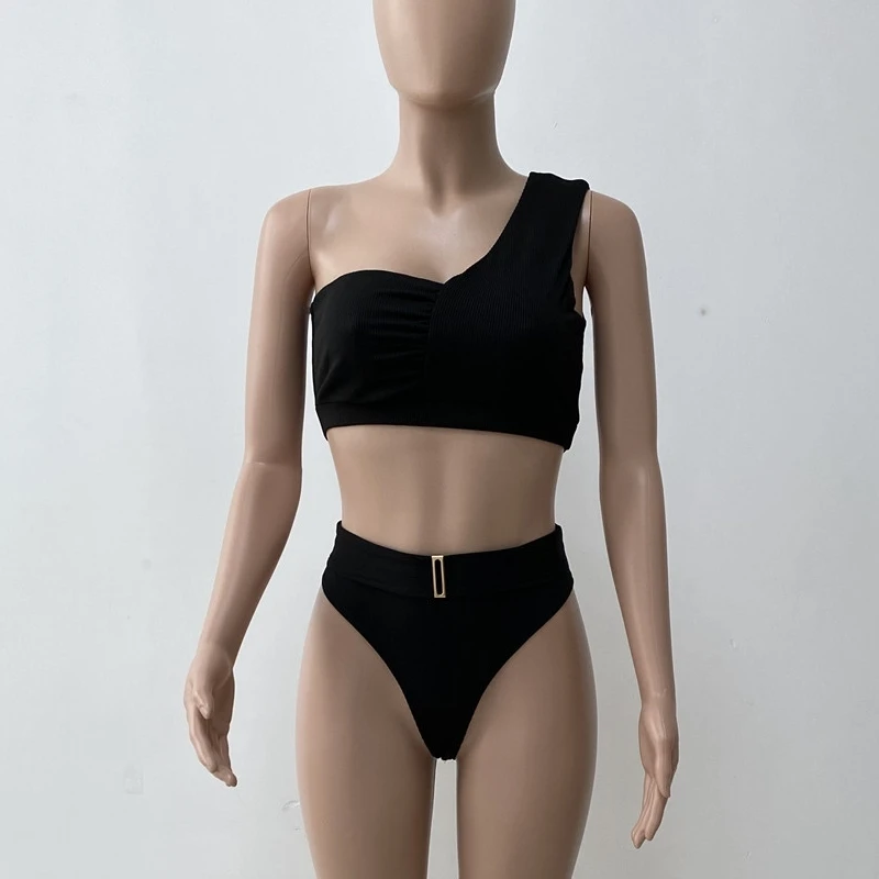 

Single Strap Bikini Swimwear Women Two Pieces Swimwear Women's Swimming Suit Summer Beach Brazilian Bikin Tanga Bikini