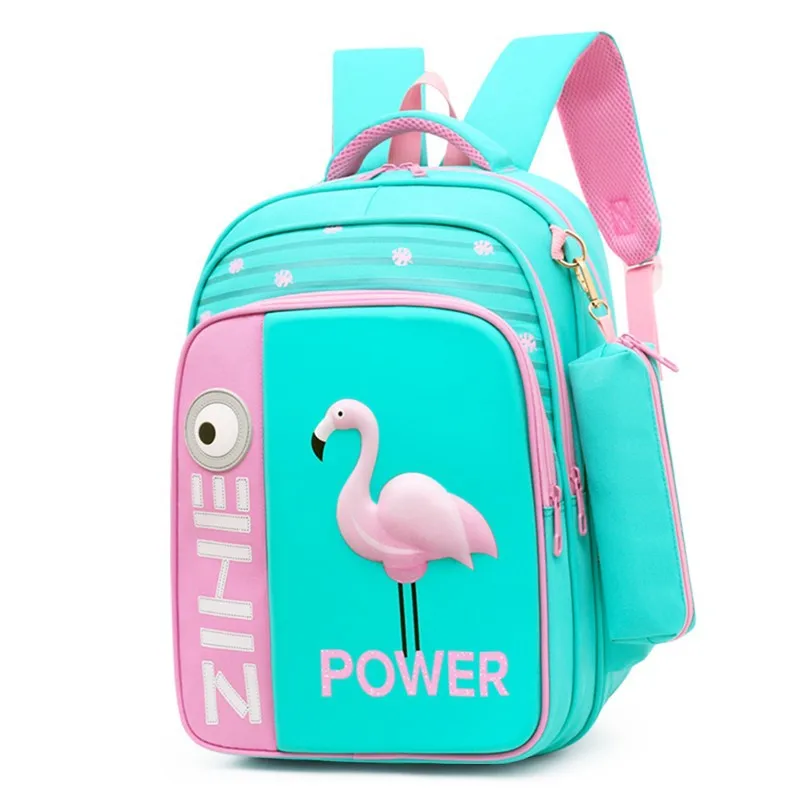 Новинка 2020, 3D Мультяшные школьные сумки с фламинго для девочек и мальчиков, рюкзак с акулой, Детские ортопедические школьные рюкзаки, mochila ...