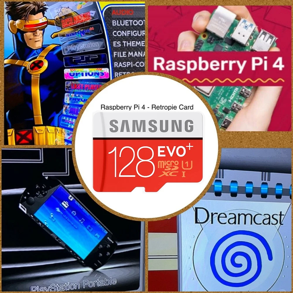 RetroPie sd-карта 128 ГБ для Raspberry Pi 4 14000 + игры 45 эмуляторы предварительно загруженные Diy