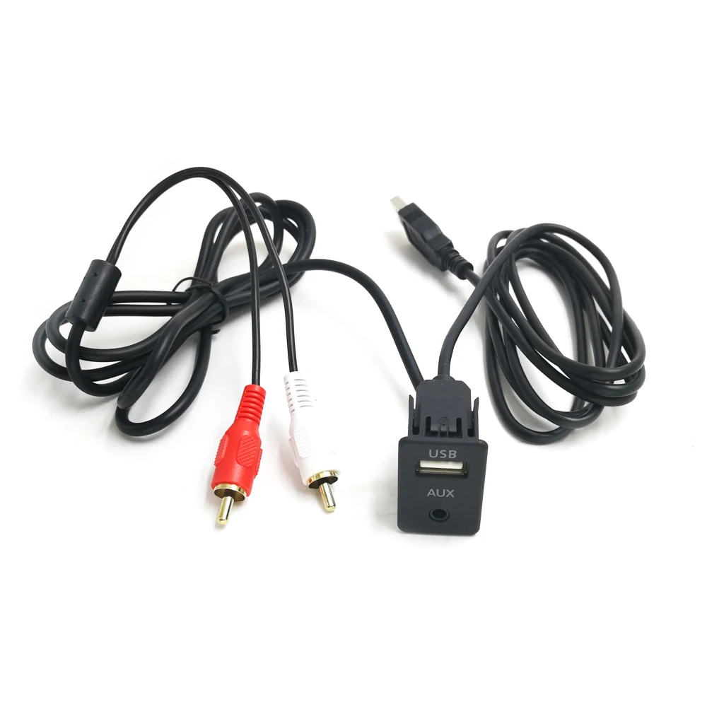 Автомобильный AUX USB аудио адаптер кабель 2RCA 100 см Замена для Benz Mercedes BMW Audi Skoda