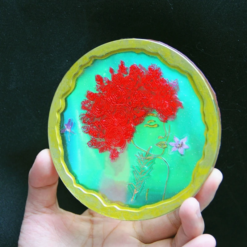 4 Pcs Irregular Flower Fairy Art Coaster Epoxy Resin Mold Flowers Beauty Women Cup Mat Silicone DIY Crafts Home Decorations | Украшения и