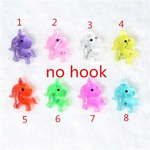 no hook no hole 20 шт много стилей Единорог амулеты блеск Единорог ювелирные изделия ожерелье подвеска брелок амулеты для DIY украшения - Окраска металла: no hook no hole