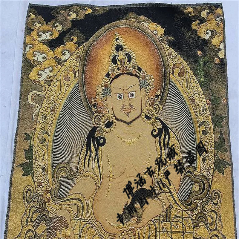 

Nepalese God of wealth Tangka brocade silk embroidery treasure Tangka embroidery