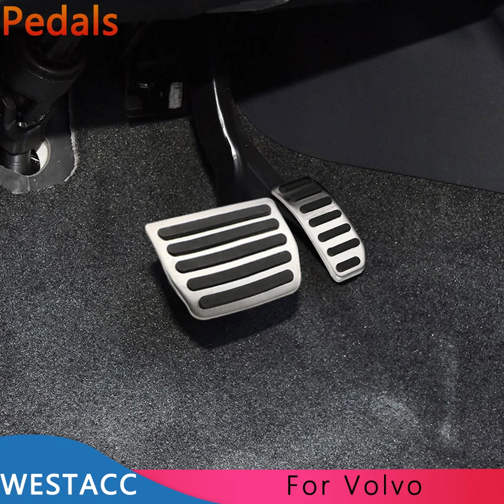 Stainless Steel Car Pedals Accelerator Brake Pedal for Volvo XC60 XC70 V60 V70 S60 S60L S80 S80L 2009-2015 AT MT Accessories
