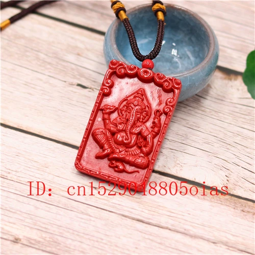 Ожерелье с подвеской в виде слона и Бога китайская природная Красная планета