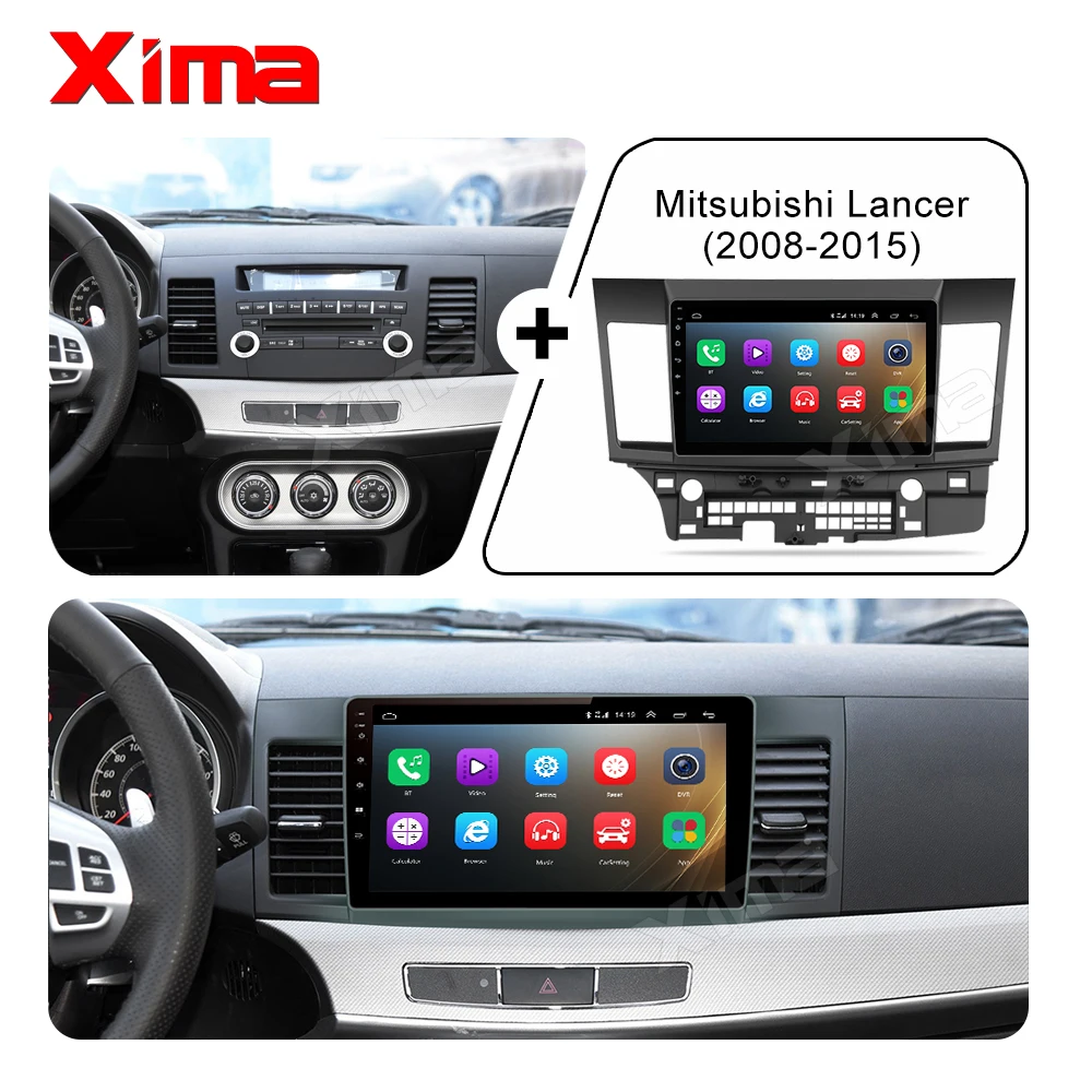 10 Inch 2din Car Android 9.0 Car DVD Player for Mitsubishi Lancer 2008 2009 2010- Car Radio GPS Navigation Multimedia Player