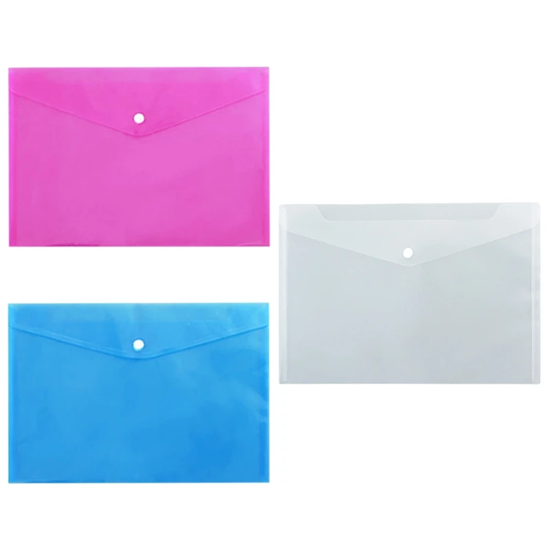 

20pcs Waterproof A4 File Bag Button Airtight Folder Document Paper Organizer Storage School Office Supplies