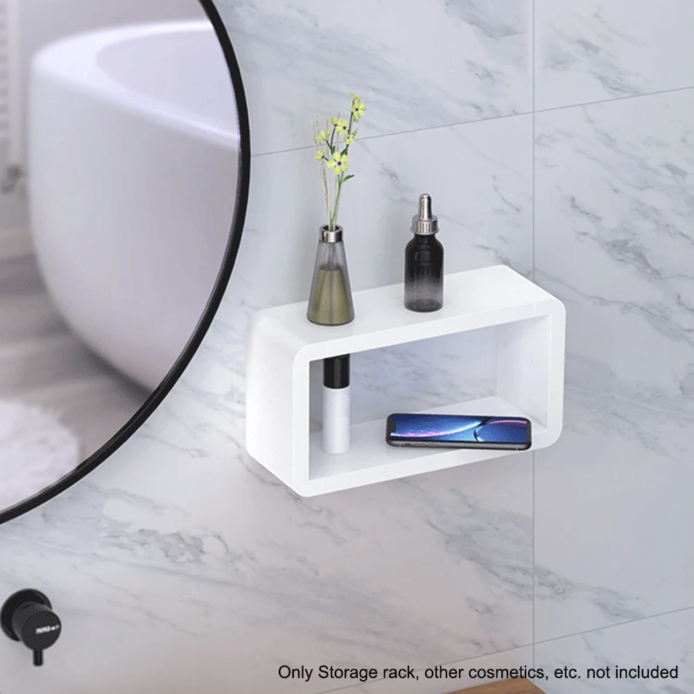 

Practical Space Saving Organizer With Nails Bathroom Shelf Toilet Shampoos Wall Mounted Home Decor Durable Hotel Punch Free