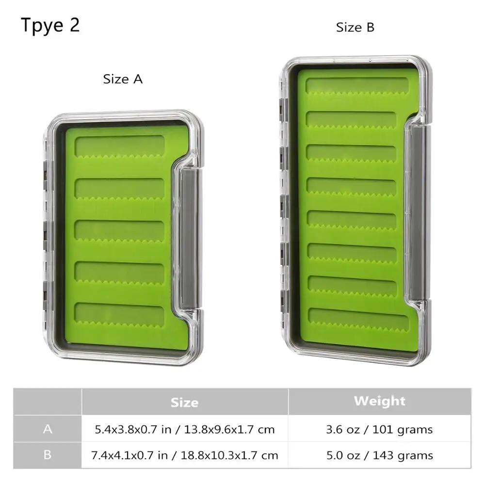 Bassdash Waterproof Fly Box Single Sided Fishing Flies Storage With Foam/Silicone Slits Insert