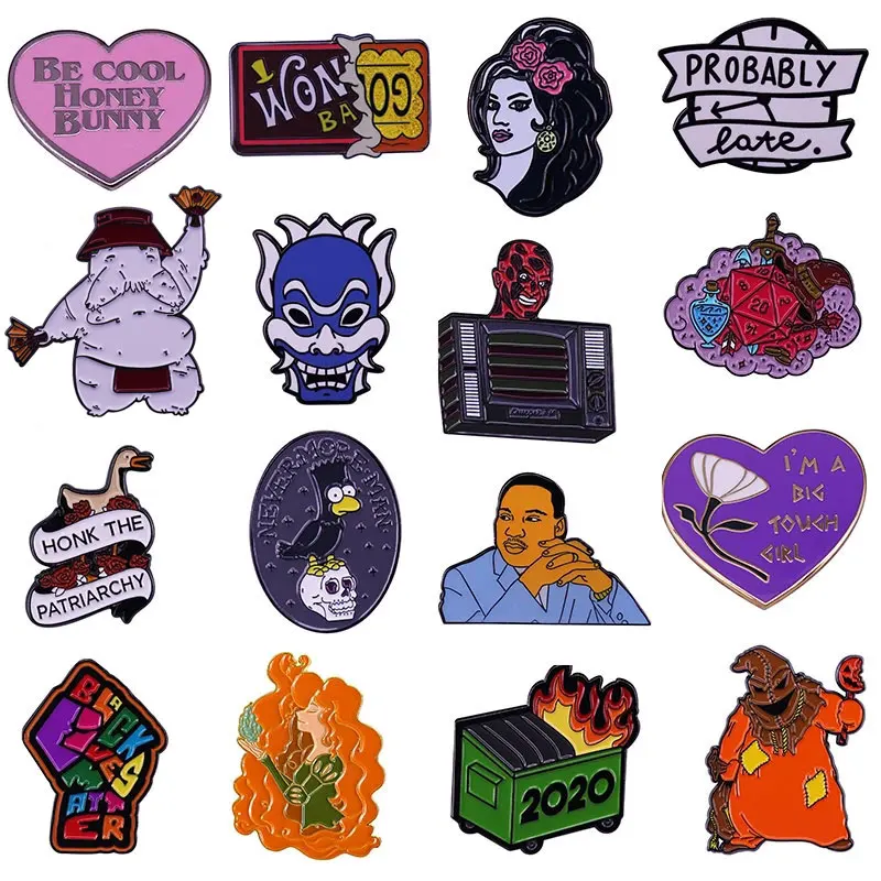 Творчество аниме Рисунок Жесткий Эмаль на булавке для сбора Забавный Череп