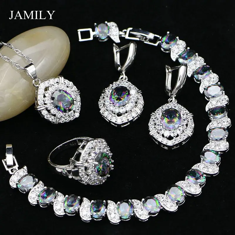 Мистик Радуга Кубический Цирконий ювелирные наборы