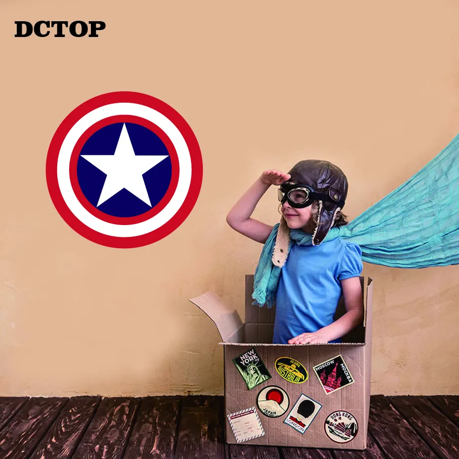 Виниловая наклейка на стену Капитан Америка детский и подростковый супергерой