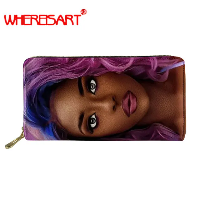 

WHEREISART в африканском стиле для девочек Черная Женская Кошелек для Для женщин в африканском стиле с принтом для девочек (комплект Для женщин к...