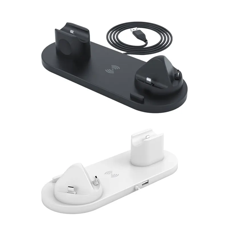 

4 in 1 Portable Wireless Fast Charger Station Multi-Function Wireless Earphone Charging Stand USB Charging Dock