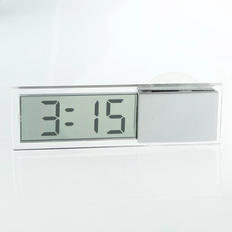 Big deal Car Electronic Clock Mini Durable Transparent LCD Display Digital with Sucker | Дом и сад