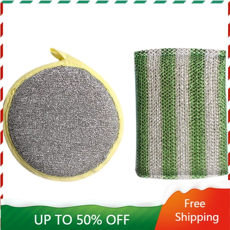 

Kitchen Dish Cleaning Brush Stainless Steel House Wire Square Brush Sponge Cleaning Washing Produtos Para Casa Home Items 60AA01
