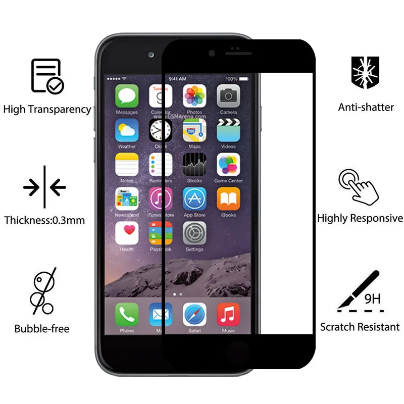 Защитный экран 9d чехол из закаленного стекла для iphone 6 s plus телефона s6 6plus 6splus