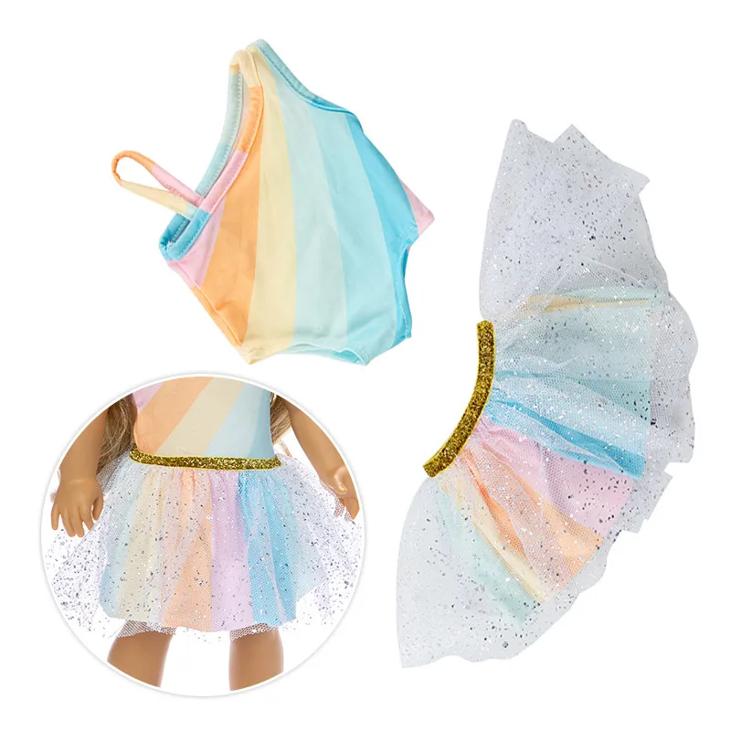 Born New Baby Fit 18 дюймов 43 см Одежда для куклы кукла Радужная юбка в виде скелета на