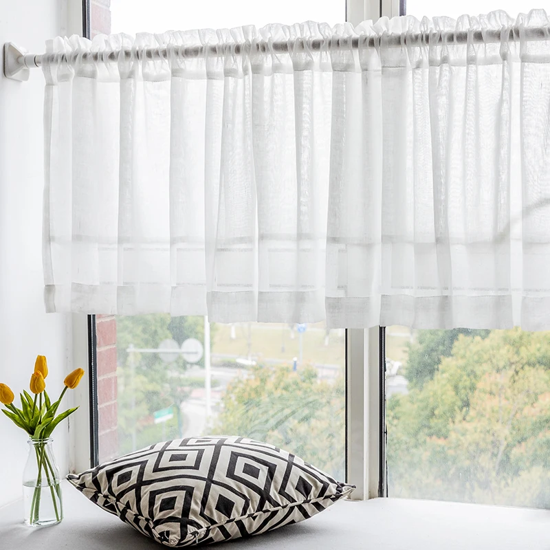 Полузанавеска CITYINCITY для кухни прозрачная Тюлевая короткая дверная занавеска