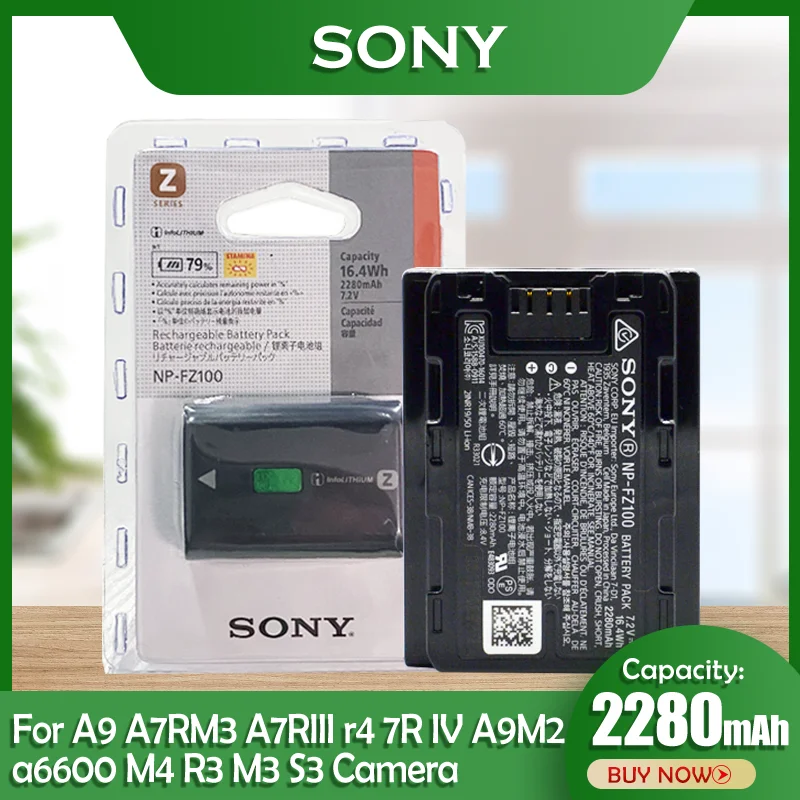 Оригинальный аккумулятор для камеры Sony NP-FZ100 NP FZ100 NPFZ100 A9 A9R A9S A7R III A7 A7RIII ILCE-9 A7R4 A7R3 7RM3