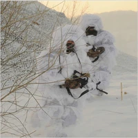 winter 3d white snow ghillie suits sniper tactical woodland hidden clothes universal camouflage set