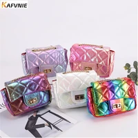 kafvnie children handbag girl shoulder bag fashion iridescent color mini children bags for girls child evening party gift bags