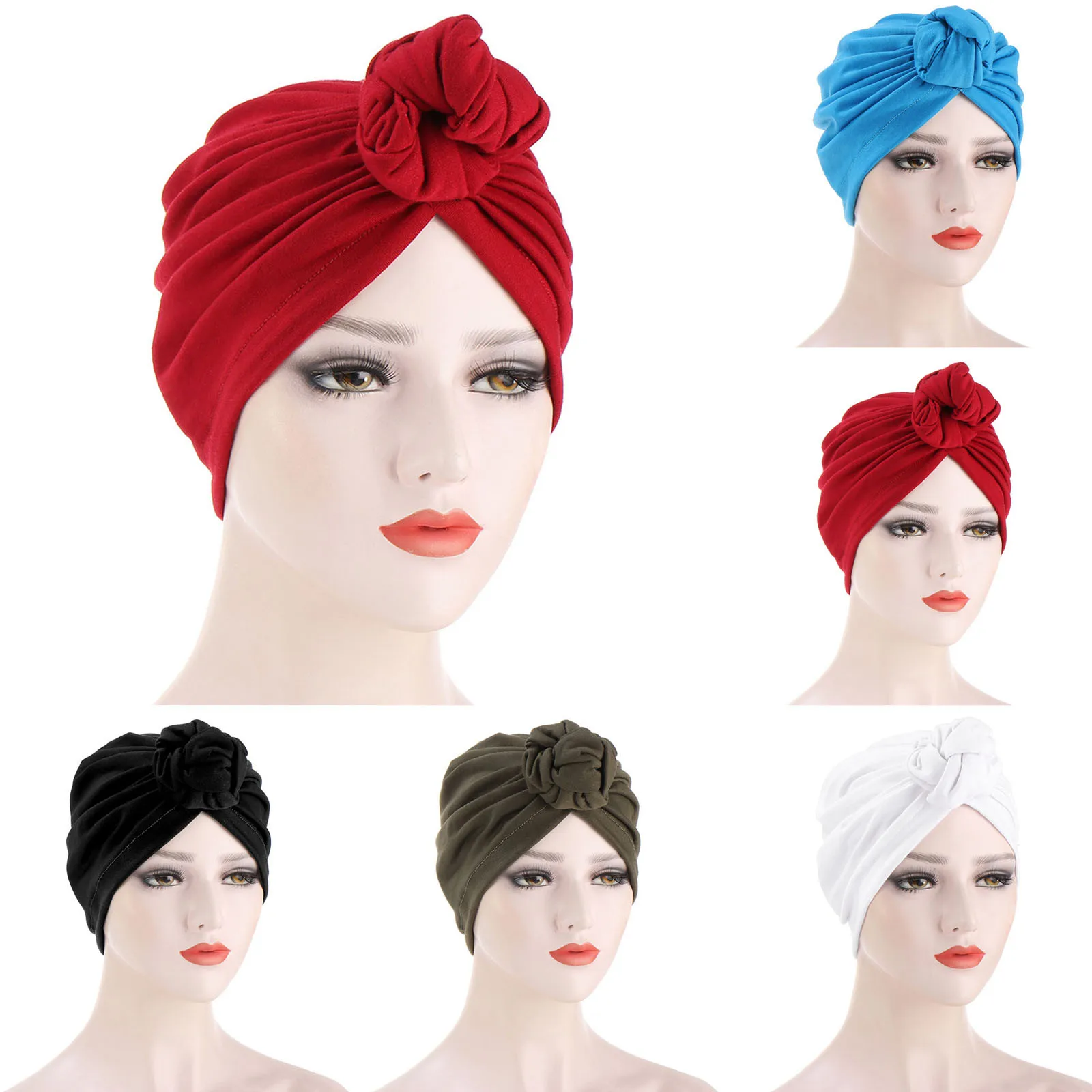 

Women Turban Wrap Women Head Scarf Caps Trendy Printed Hijab Bonnet Bohemian Ethnic Inner Hijabs For Cap Muslim Headdress