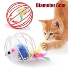 Товары для домашних кошек, игрушки для котят, забавные котята, котята, играйте с мышами, интерактивные клетчатые игрушки, семейный диаметр 6 см, случайные цвета