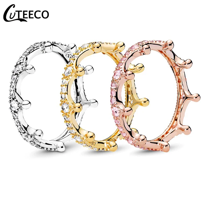 CUTEECO Модные кольца с волшебной короной из циркония для женщин 2019 Новинка
