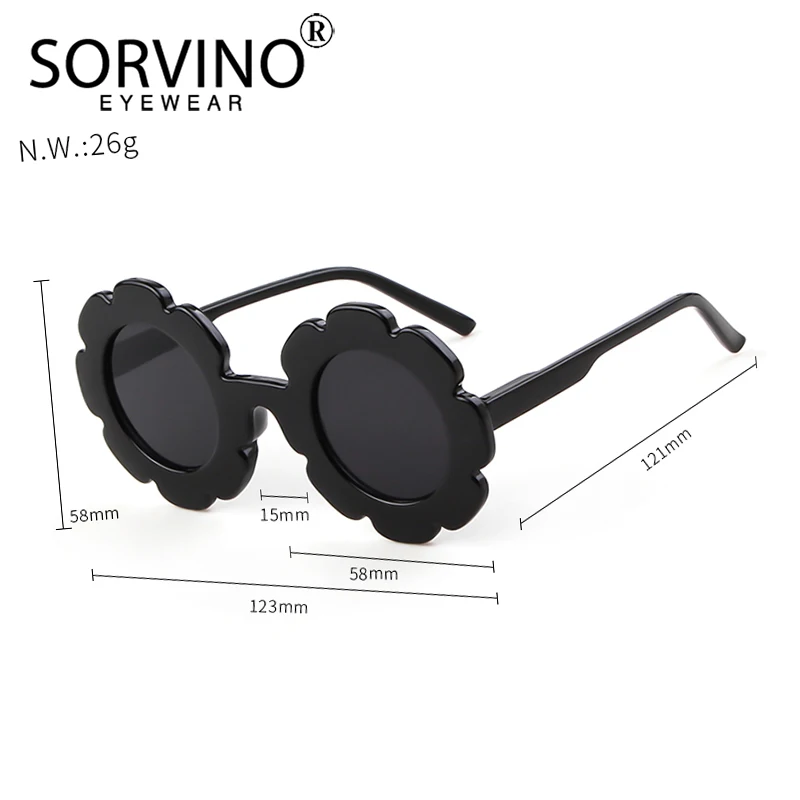SORVINO/Винтажные детские солнцезащитные очки с круглым цветком Брендовые