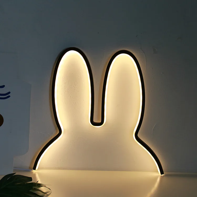 

Kreative LED Bunny Neon Licht Zeichen Hochzeit Party Dekoration Neon Lampe Valentines Tag Jahrestag Wohnkultur Nacht Stimmung