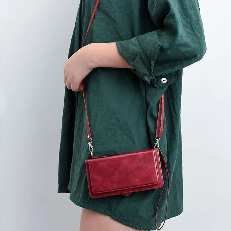 Чехол-книжка с ремешком через плечо из искусственной кожи для Samsung S8 S9 S10 S20 Plus Ultra