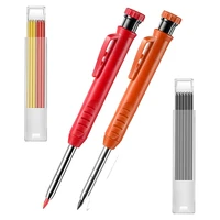 2 pieces solid carpenter pencil mechanical pencil marker marking tool with built in sharpener for woodworking architect
