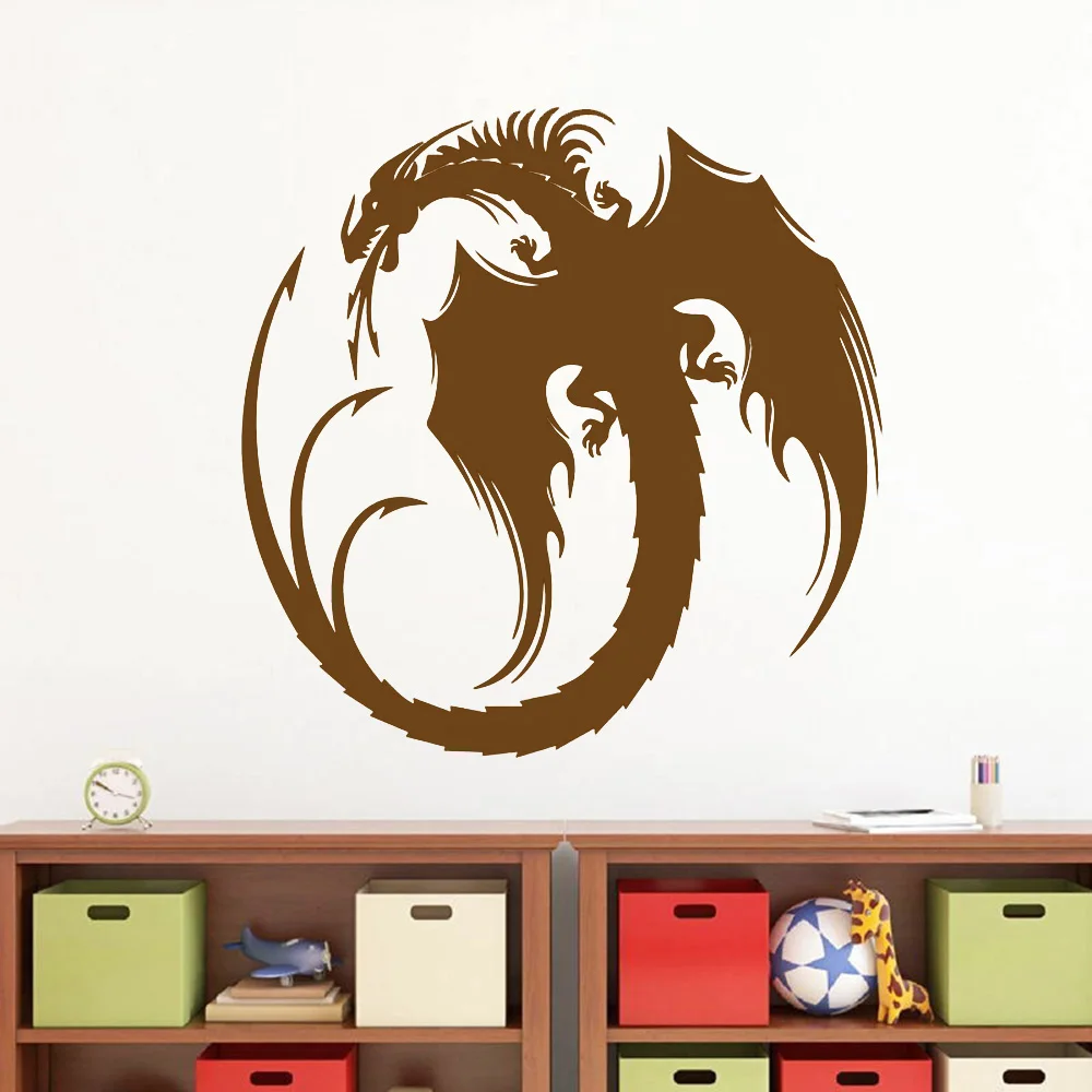 Креативная Наклейка на стену в виде дракона художественная Настенная для