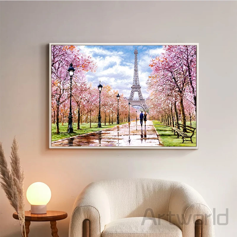 Картина на холсте с изображением Французской Эйфелевой башни Парижа настенная