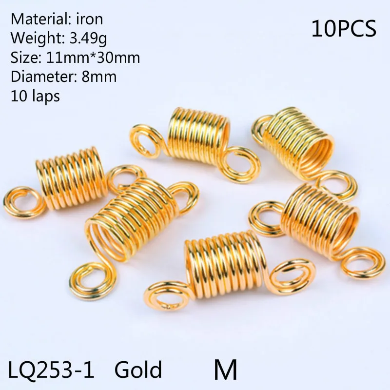 10 шт. Античная Серебряная Золотая спиральная коса для волос дредов бусины кольца