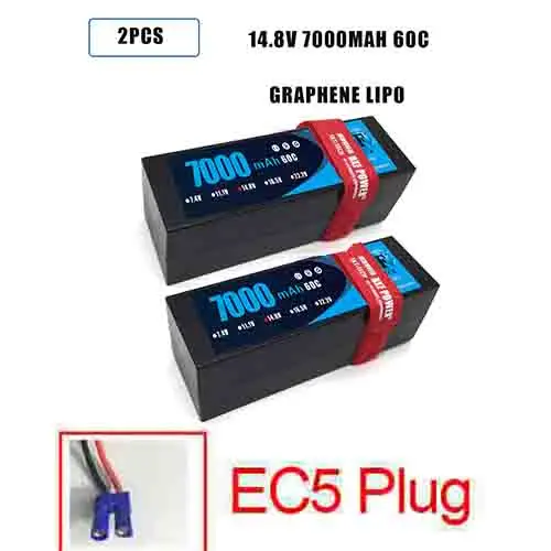 2PCS7000HARDEC5 DXF Lipo 4S аккумулятор жесткий чехол 14,8 V 7000mAh 60C 120C AKKU для 1:8 1:10 RC автомобиль E Багги Truggy Грузовик Лодка вертолет Квадрокоптер - Цвет: 2PCS7000HARDEC5