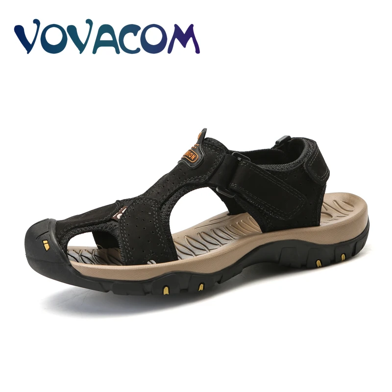 

Genuine Leather Men's Sandals Summer Men's Shoes Men Sandals Fashion Casual Outdoor Beach Sandals Slippers Size 38-45