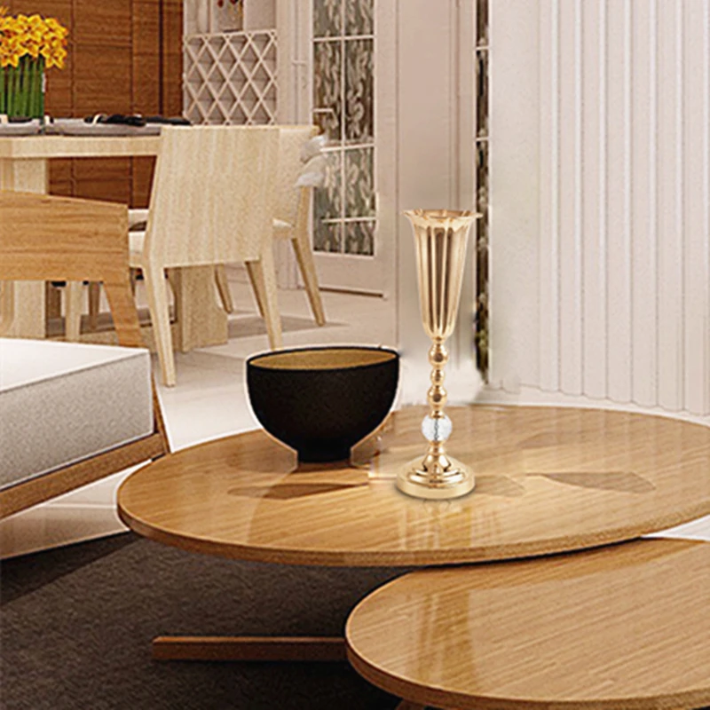 Металлические цветы вазы свадебный реквизит подсвечник позолоченный Железный