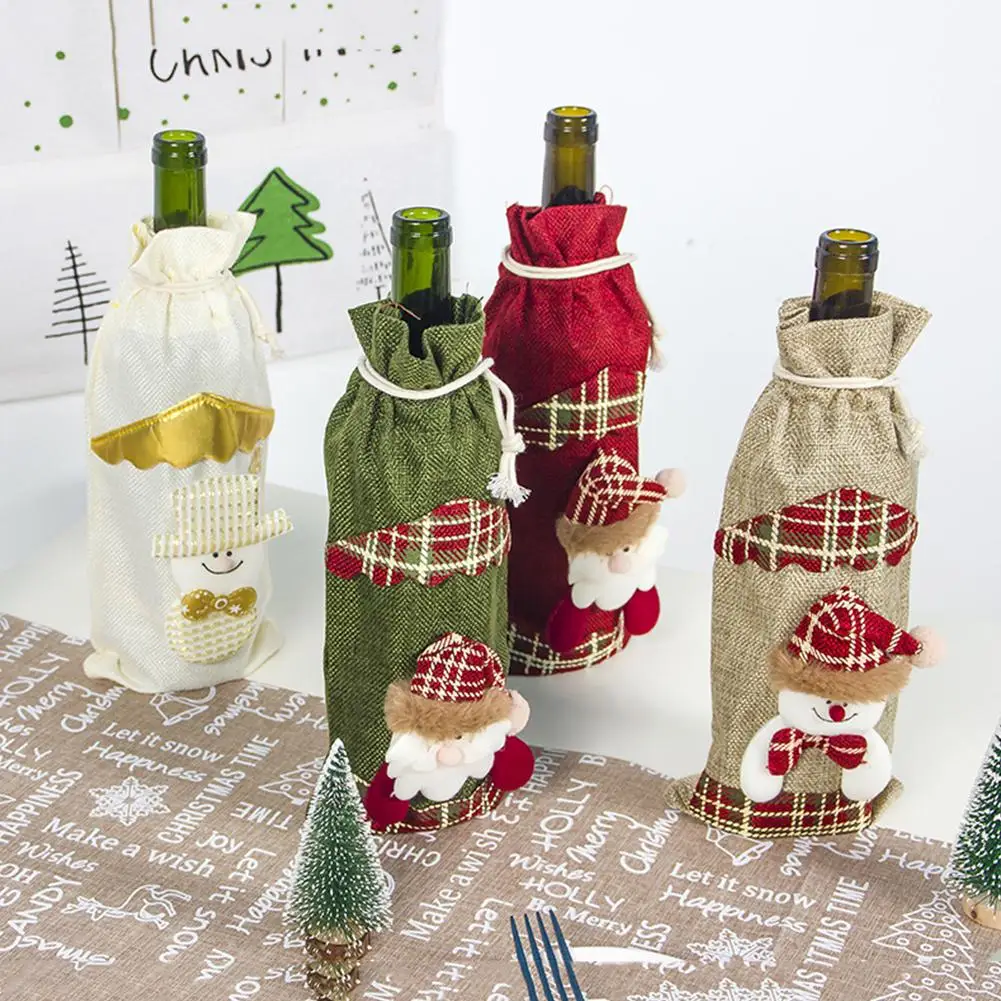 1 шт. Рождественская Крышка для бутылки вина с Санта Клаусом домашнего ужина