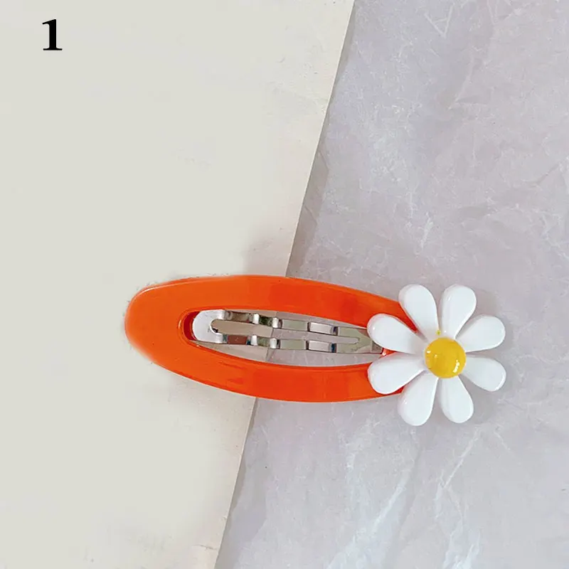 Новые милые Мультяшные металлические заколки ярких цветов в виде маргариток