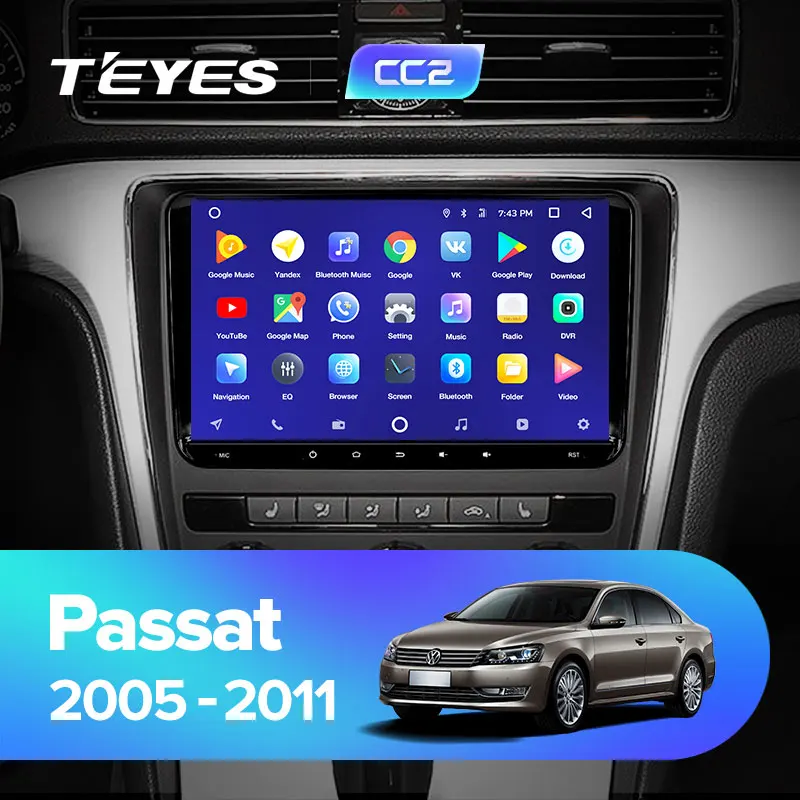 TEYES CC2 Штатное Головное устройство For Volkswagen Passat 6 2005-2011 B6 GPS Android aвтомагнитола магнитола автомагнитолы Андроид для Фольксваген Пассат аксессуары штатная магнитола автомобильная мультимедиа