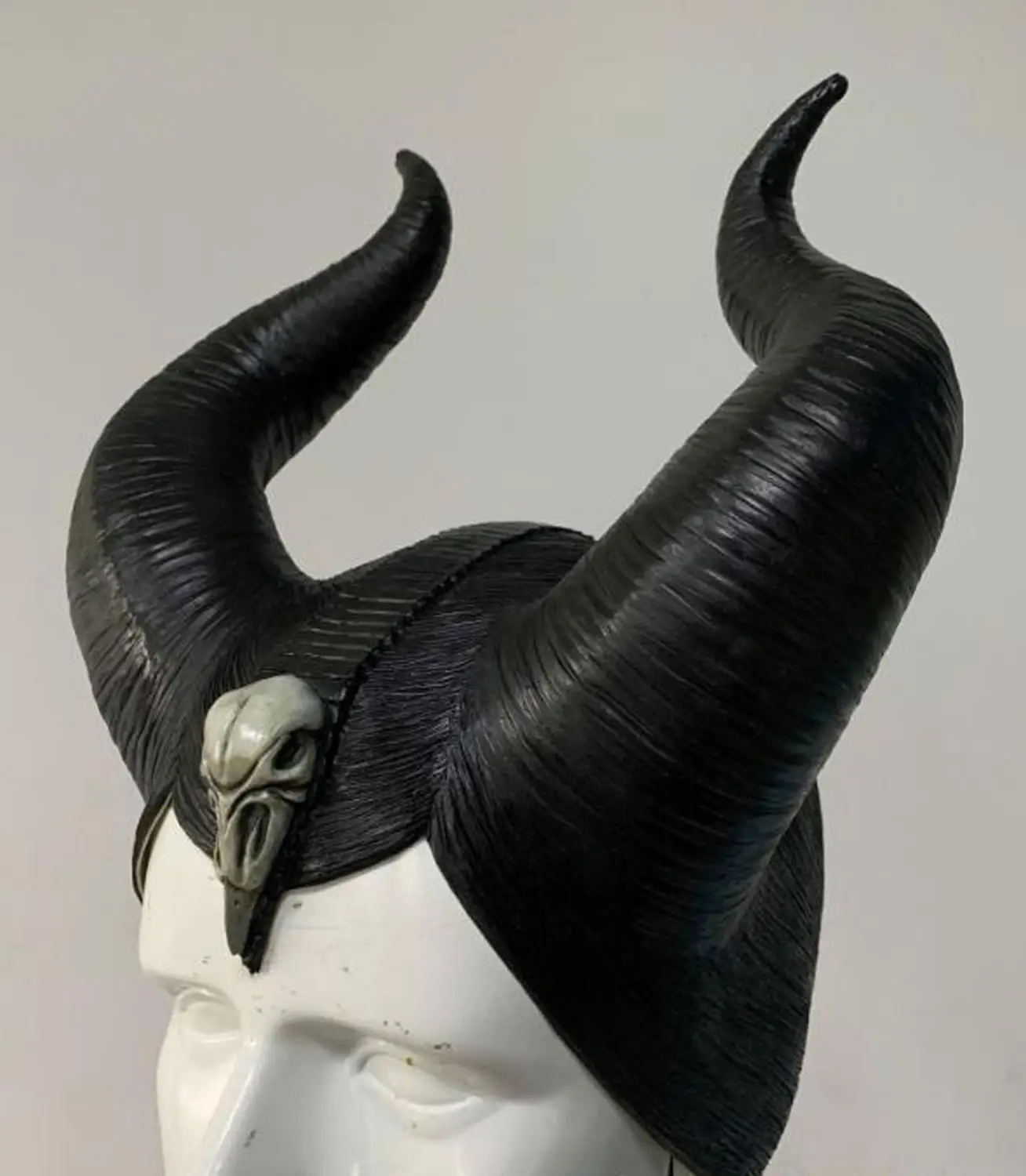 Maleficent головные уборы косплей маска черный латексный головной убор костюм