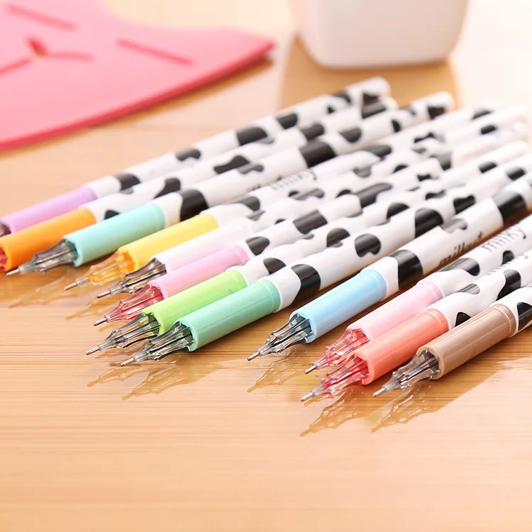 12 Colors/set Kawaii Stationery Milky Colored Gel Pens 0.38mm Diamond Needle Tip Cute Pen for Student School Office Supplies |