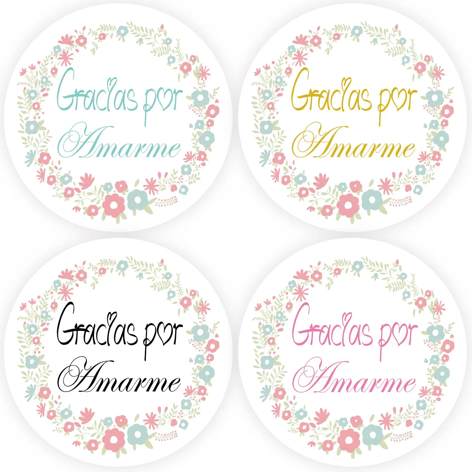 

DouxArt 100 Pieces 4cm Stickers Gracias por Amarme, Garland Wedding Party Decoration Communion Handmade Seals Labels