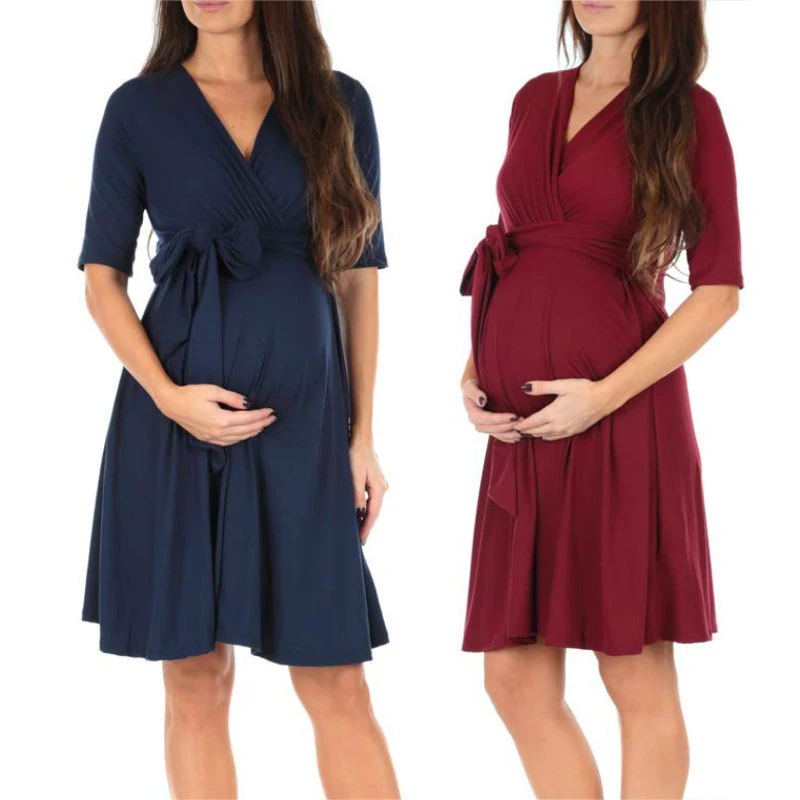 Одежда для беременных Платья однотонное официальное платье 2019 повседневные